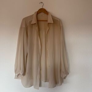 Cream button down shirt